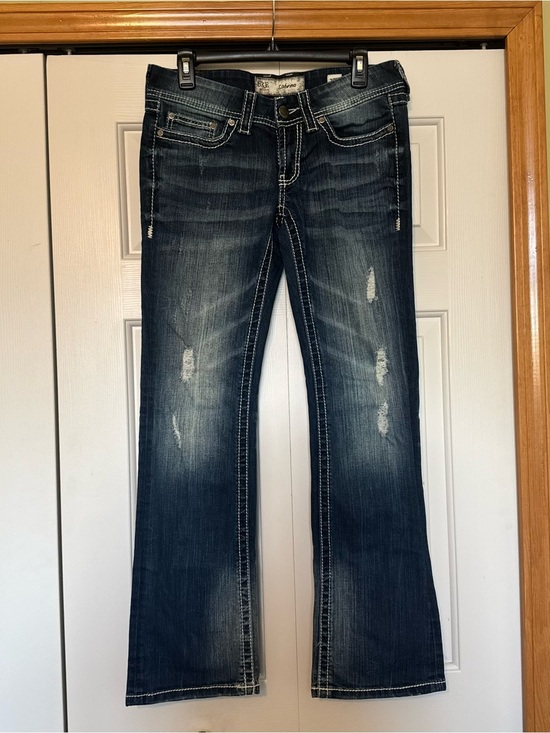 BKE Denim - BKE Sabrina Bootcut Medium Wash Boot Cut Distressed Low Rise Stretch Jeans 28
